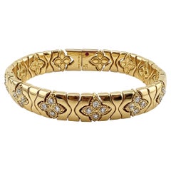 Roberto Coin Approximately 1.5 Carat Diamond 18k Yellow Gold Royal Princess Brac