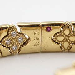Roberto Coin Approximately 1.5 Carat Diamond 18k Yellow Gold Royal Princess Brac