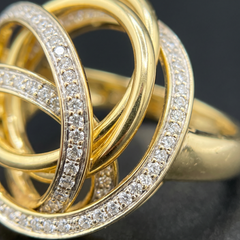 Charles Krypell Diamond Swirl Cocktail Ring in 18K Yellow Gold