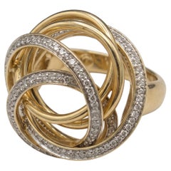Charles Krypell Diamond Swirl Cocktail Ring in 18K Yellow Gold