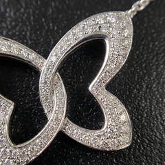 Chopard Diamant-Pavé-Schmetterling-Anhänger-Halskette aus 18 Karat Weißgold