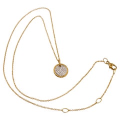 Collana con ciondolo a cavo in oro giallo 18k con pavé di diamanti di David Yurman, 18 pollici