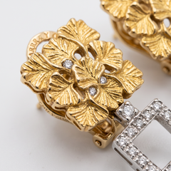 Carrera y Carrera 18k Two-Tone Gold Diamond Dangle Earrings