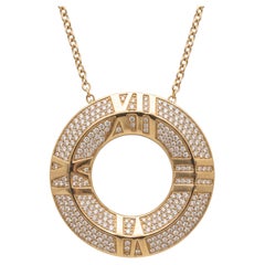 Tiffany & Co. Atlas Pave Diamond 18k Rose Gold Pendant Necklace