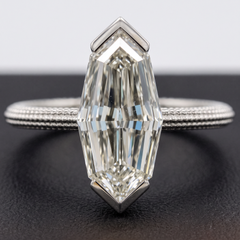 GIA Certified 1.5 Carat Modified Marquise Step Cut Diamond Engagement Ring