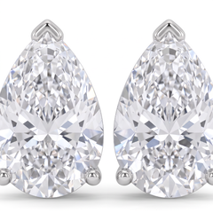 GIA Certified Pear Shape Diamond Stud Earrings 6 Carat Platinum