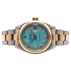 Rolex Datejust Tiffany & Co Diamond Dial Two-Tone Wrist Watch