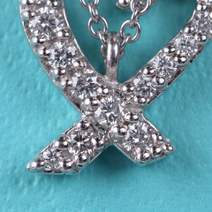 Tiffany & Co. Paloma Picasso Diamond Loving Heart 18k White Gold Pendant Necklac