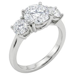 5 Carat D VVS1 Round Brilliant Diamond White Gold Ring