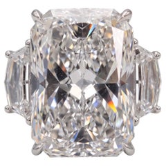 6.01 Carat F VS2 Cut-Cornered Rectangular Modified Brilliant Diamond White Gold