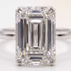 10.02 Carat D VS1 Emerald Cut Diamond Platinum Ring