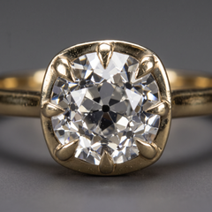 Bague de fiançailles de style vintage, sertie d'un diamant de 1 carat certifié par le GIA, taille « Old European Cut »