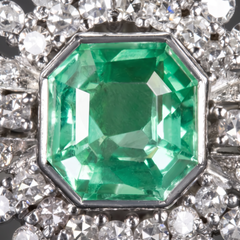 GIA Certified 3 Carat Colombian Emerald Diamond Platinum Cocktail Ring