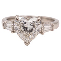 4.54 Carat E VS1 Heart Brilliant Diamond White Gold Ring
