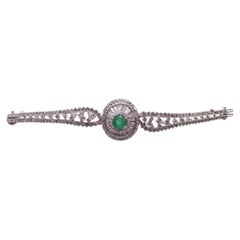 Anello da cocktail in platino con diamante e smeraldo naturale da 5 carati