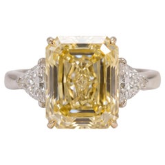 8.36 Carat Fancy Yellow VVS1 Cut-Cornered Rectangular Modified Brilliant Diamond
