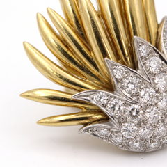 Tiffany & Co. Schlumberger „Flame Diamond“ – Clip-Ohrringe aus 18-karätigem Gold und Platin