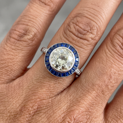 3.52 Carat H VS2 Round Brilliant Diamond White Gold Ring