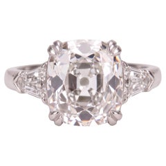 7.13 Carat H VS1 Old Mine Brilliant Diamond White Gold Ring