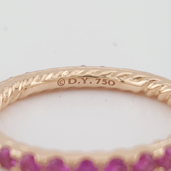 David Yurman Eden Pink Sapphire Eternity Band Ring 18k Rose Gold