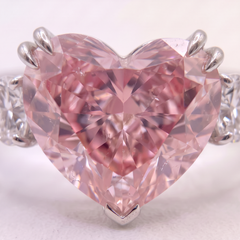 3.02 Carat Fancy Purplish Pink VS2 Heart Modified Brilliant Diamond Platinum Rin
