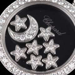 Collier Chopard avec pendentif « Happy Diamonds Moon Stars » en or blanc 18 carats