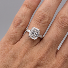 5.01 Carat D Internally Flawless Emerald Diamond White Gold Ring