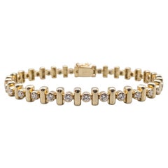 Signed Jose Hess 2 Carat Diamond 18k Yellow Gold Tennis Bracelet