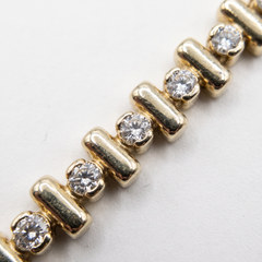 Signed Jose Hess 2 Carat Diamond 18k Yellow Gold Tennis Bracelet