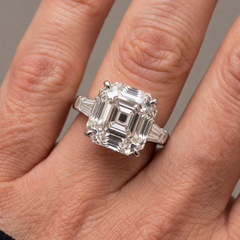 GIA Certified 6.01 Carat H VVS2 Square Emerald Diamond White Gold Ring