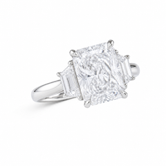 GIA Certified 3.01 Carat D VS1 Cut-Cornered Rectangular Diamond Ring