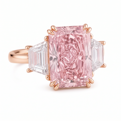 GIA Certified 2.24 Carat Fancy Pink-Brown VS2 Radiant Diamond Rose Gold Ring