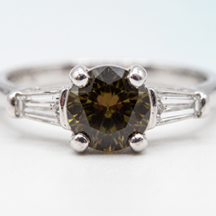 Certified Natural Alexandrite Diamond 14k White Gold Cocktail Ring