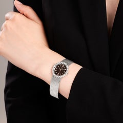 PIAGET 18K White Gold Diamond Watch, Circa 1970, 3 Carats