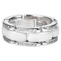 CHANEL Ultra Ring, 18k White Gold & Ceramic, 0.22ct Diamonds