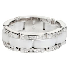 CHANEL Ultra 18k White Gold and Ceramic Diamond Ring