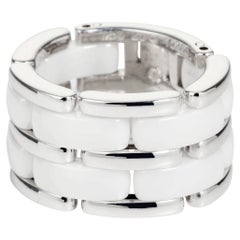 CHANEL Ultra ring in 18k white gold and white ceramic