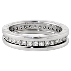 BULGARI B.Zero1 18k White Gold Diamond Band Ring, Circa 2015, 0.45ct