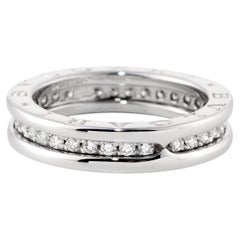 BULGARI B.Zero1 18k White Gold Diamond Band Ring, Circa 2015, 0.45ct