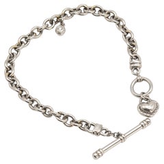Scott Kay Platinum Diamond Heart Charm Toggle Bracelet