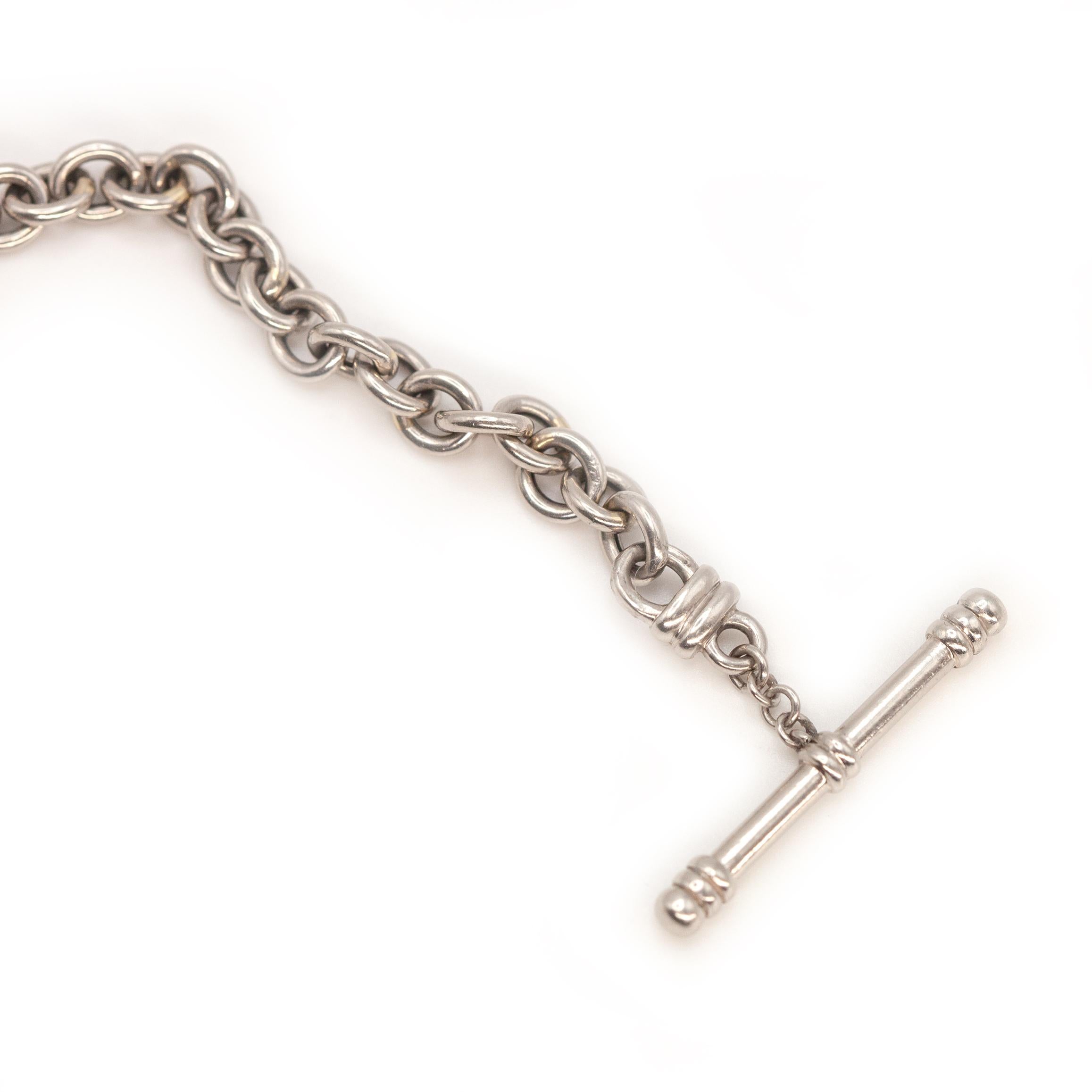 Scott Kaye, braccialetto con diamante e cuore in platino, con chiusura a scatto In condizioni ottime in vendita a New York, NY