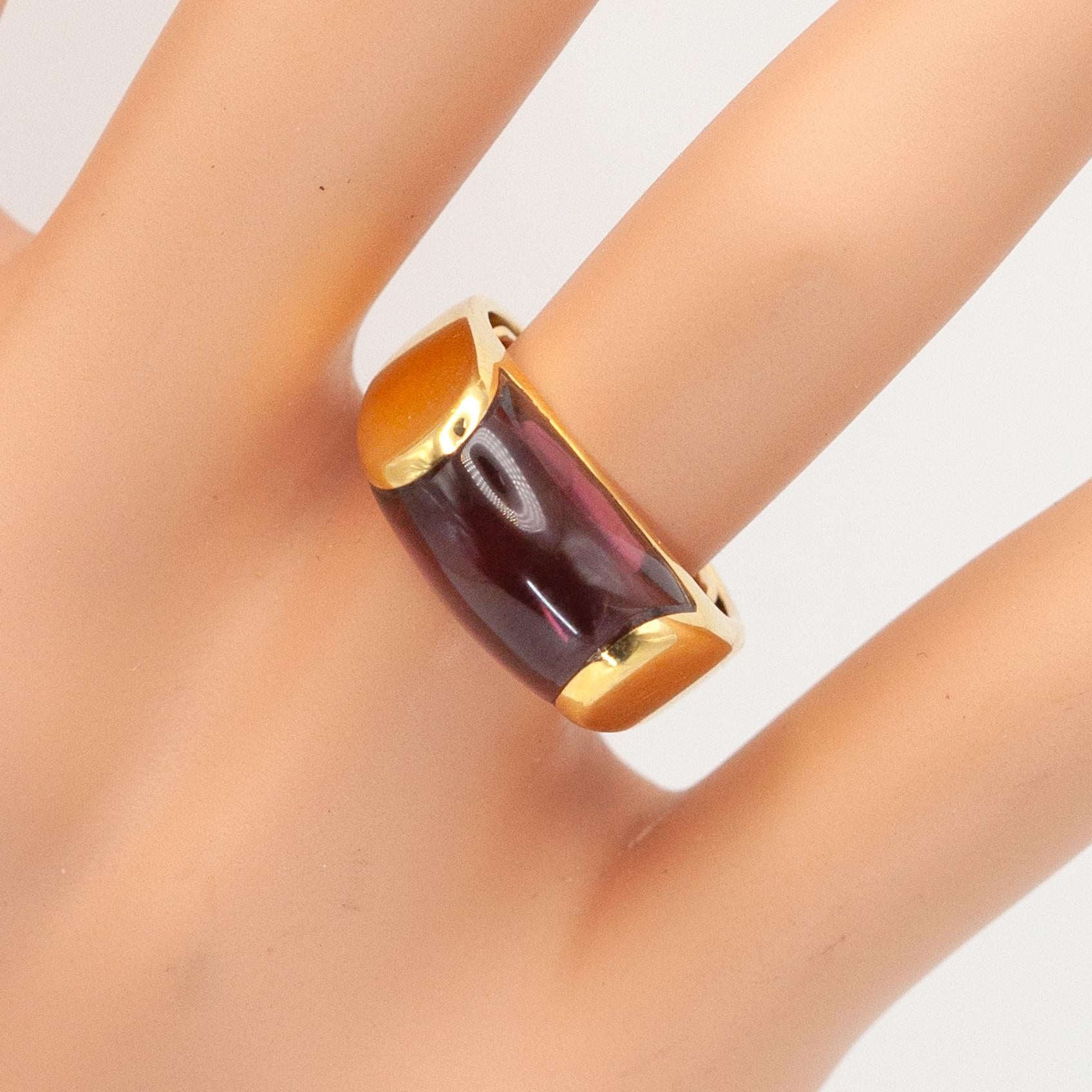 Bague Bulgari Tronchetto en or jaune 18 carats avec rubellite en vente 2