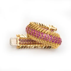 Tiffany & Co. 18K Yellow Gold Pink Sapphire Flexible Bracelet, 18.60ct