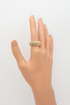 BVLGARI Bulgari Parentesi 18K YG and Steel Wide Band Ring