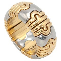 BVLGARI Bulgari Parentesi 18K YG and Steel Wide Band Ring
