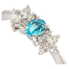 GIA Certified Brazilian Paraiba Tourmaline Diamond Platinum Ring