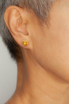 Tiffany & Co. 18 Karat Gold Citrine Rope Twist Stud Earrings