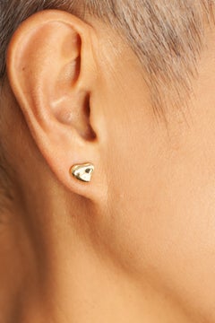 Tiffany & Co. Elsa Peretti Full Heart 18K Yellow Gold Stud Earrings