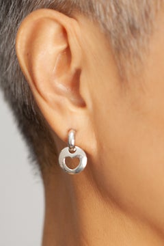 Vintage Tiffany & Co. Sterling Silver Stencil Heart Drop Earrings