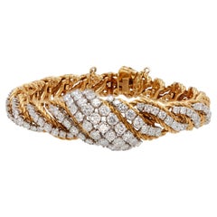 Vintage French Neiman Marcus 18K Gold Diamond Rope Bracelet